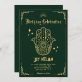 ヴィンテージ ボヘミアンのアートシンボル 招待状 (正面/裏面)