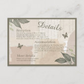 ヴィンテージ ボヘミアンチックなグリーン ウェディング エンクロージャーカード (正面)