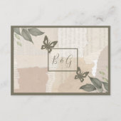 ヴィンテージ ボヘミアンチックなグリーン ウェディング エンクロージャーカード (裏面)