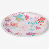 ヴィンテージ ボヘミアンチック フラワー バースデー ペーパープレート (アングル)