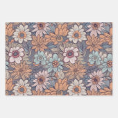 ヴィンテージ ボヘミアンフラワー ウェディング バースデー ラッピングペーパーシート (正面2)