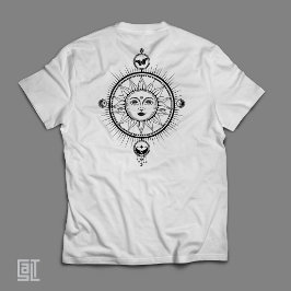 ヴィンテージ ボホ シック 神秘的な天体太陽 コズミック Tシャツ