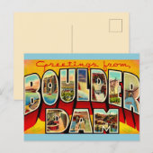 ヴィンテージ ボルダーダム 挨拶ポストカード ポストカード (正面/裏面)