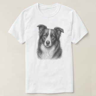 ヴィンテージ ボーダーコリー Focusポートレート デザイン Tシャツ
