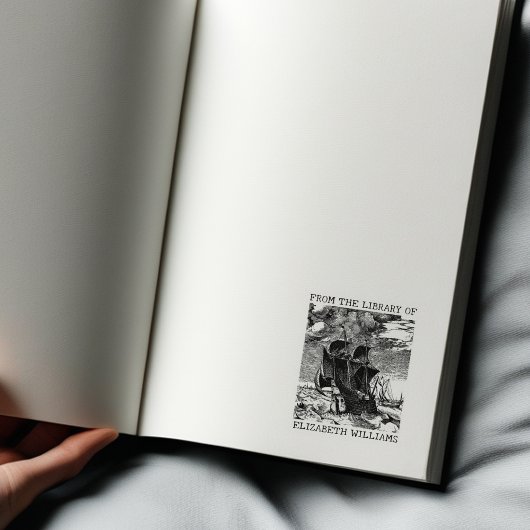 ヴィンテージ ボート カスタム 図書館より ラバースタンプ