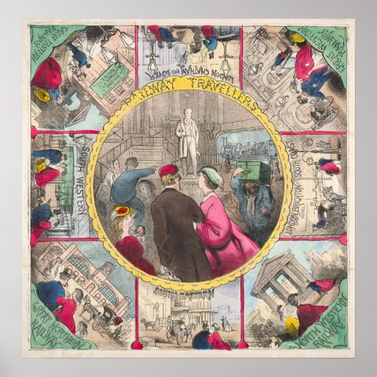 ヴィンテージ ボードゲーム - アートプリント ポスター (正面)