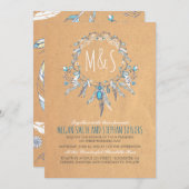 ヴィンテージ ボーホー ドリームキャッチャー ウェディング 招待状 (正面/裏面)