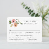 ヴィンテージ ボーホー フラワー ウェディング RSVP 返信カード 招待状 (スタンド正面)