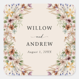 ヴィンテージ ボーホー ワイルドフラワー スクエアシール