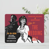 ヴィンテージ・ボールド・モンスターの結婚式招待状 招待状 (スタンド正面)