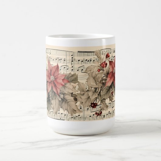 ヴィンテージ・ポインセチア コーヒーマグカップ (中央)