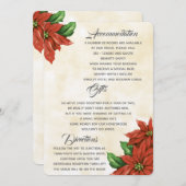 ヴィンテージ ポインセチア 追加情報カード 招待状 (正面/裏面)