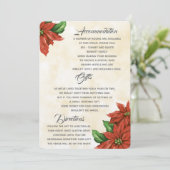 ヴィンテージ ポインセチア 追加情報カード 招待状 (スタンド正面)