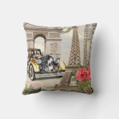 ヴィンテージ，ポスター，パリ，旧， クッション (裏面)