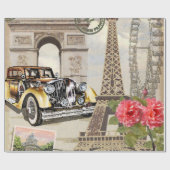 ヴィンテージ,ポスター,パリ,旧, ラッピングペーパー (フラット)