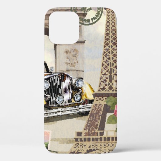 ヴィンテージ，ポスター，パリ，旧， Case-Mate iPhoneケース (裏面)