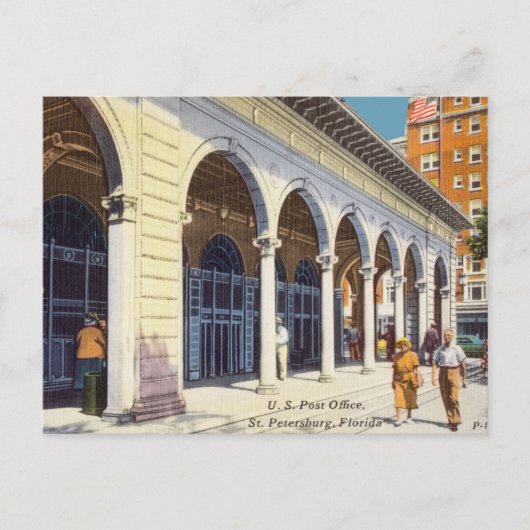 ヴィンテージ、ポストオフィス、サンクトペテルブルク、フロリダ ポストカード (正面)