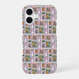 ヴィンテージ ポストカード ゴースト ハロウィン フラワーケース iPhone 16ケース