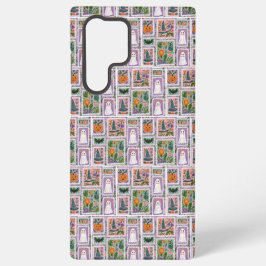 ヴィンテージ ポストカード ゴースト ハロウィン フラワーケース SAMSUNG GALAXY S22 ULTRAケース