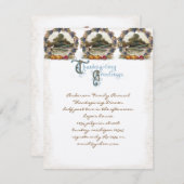 ヴィンテージ ポストカード 感謝祭の七面鳥の招待状 (正面/裏面)