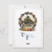 ヴィンテージ ポストカード 感謝祭の七面鳥の招待状 (裏面)