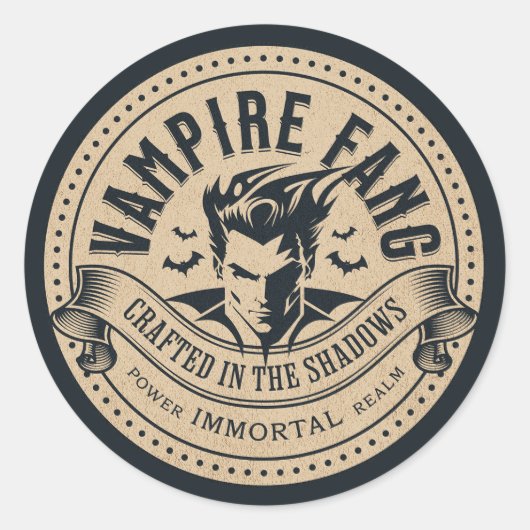 ヴィンテージ ポーション ラベル ヴァンパイアの牙 ハロウィン デコレーション (正面)