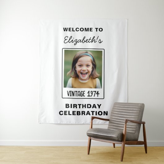 ヴィンテージ マイルストーン バースデー フォト ケープセーク タペストリー (インサイチュ)