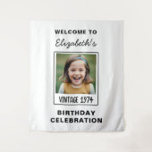 ヴィンテージ マイルストーン バースデー フォト ケープセーブ タペストリー (正面)