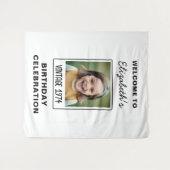 ヴィンテージ マイルストーン 誕生日 フォト ケープスケープ タペストリー (正面(横))