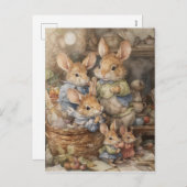 ヴィンテージ・マウス・ファミリー、父の日 シーズンポストカード (正面/裏面)