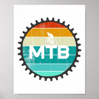 ヴィンテージ マウンテンバイク - レトロ ダウンヒル MTB バイキング ポスター