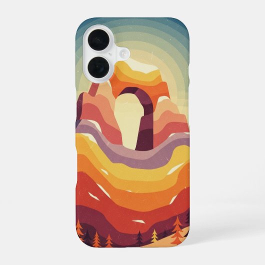 ヴィンテージ マウンテン アーチ iPhone 16ケース (裏面)