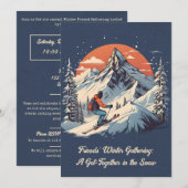 ヴィンテージ マウンテン スキー  サンセット フレンズ ギャザリング 招待状 (正面/裏面)