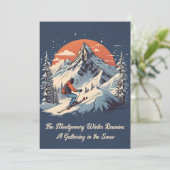 ヴィンテージ マウンテン パイン スキー 日落 家族の再会 招待状 (スタンド正面)
