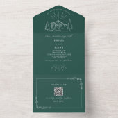 ヴィンテージ マウンテン ラスティック エメラルド QR オールインワン招待状 (内側)