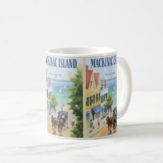 ヴィンテージ・マキナック島ミシガン州花ギフト コーヒーマグカップ