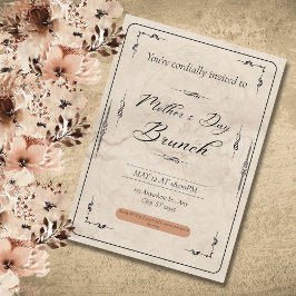 ヴィンテージ マザーズデー、お母さんを祝う特別な日 招待状