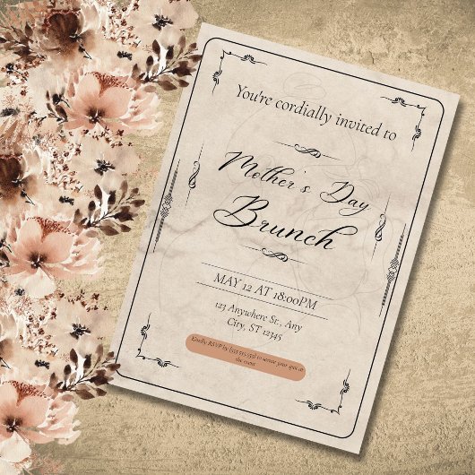 ヴィンテージ マザーズデー、 ママをお祝いする特別な日 招待状