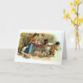 ヴィンテージ・マザー・キャットと子猫のデイカード カード (黄色い花)