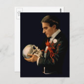 ヴィンテージ・マジシャン、ヒューマンスカルを持つサーストン ポストカード (正面/裏面)