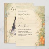 ヴィンテージ・マジックランド・ペーパー・プリンセス・フォト・卒業 招待状 (正面/裏面)