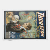 ヴィンテージ・マジック・ポスター、サーストン、偉大な魔術師 キッチンタオル (横)