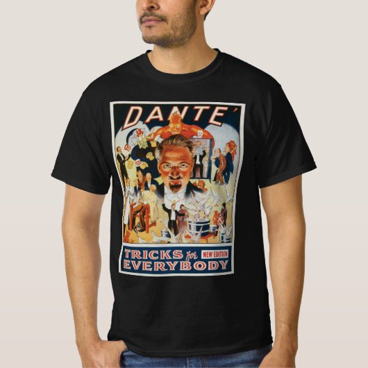 ヴィンテージ マジック ポスター ダンテ魔術師 Tシャツ (正面)