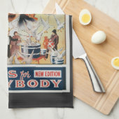 ヴィンテージ・マジック・ポスター、ダンテ・ザ・マジシャン キッチンタオル (四つ折り)