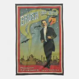 ヴィンテージ・マジック・ポスター、偉大な魔術師ブラッシュ キッチンタオル