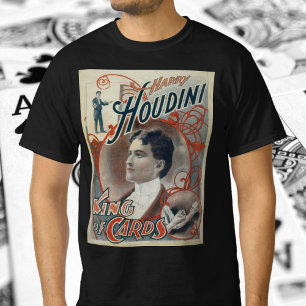 ヴィンテージ マジック ポスター、魔術師ハリー・フーディニ Tシャツ