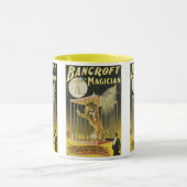 ヴィンテージ・マジック・ポスター、魔術師バンクロフトとライオン マグカップ (中央)