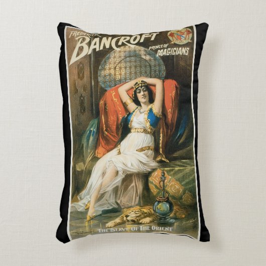 ヴィンテージ・マジック・ポスター、魔術師フレデリック・バンクロフト アクセントクッション (正面(垂直))