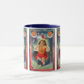 ヴィンテージ-マスクを持つハロウィンの女の子 マグカップ (中央)