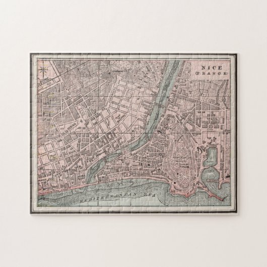 ヴィンテージ·マップ·オブ·ニース·フランス(1901) ジグソーパズル (横)